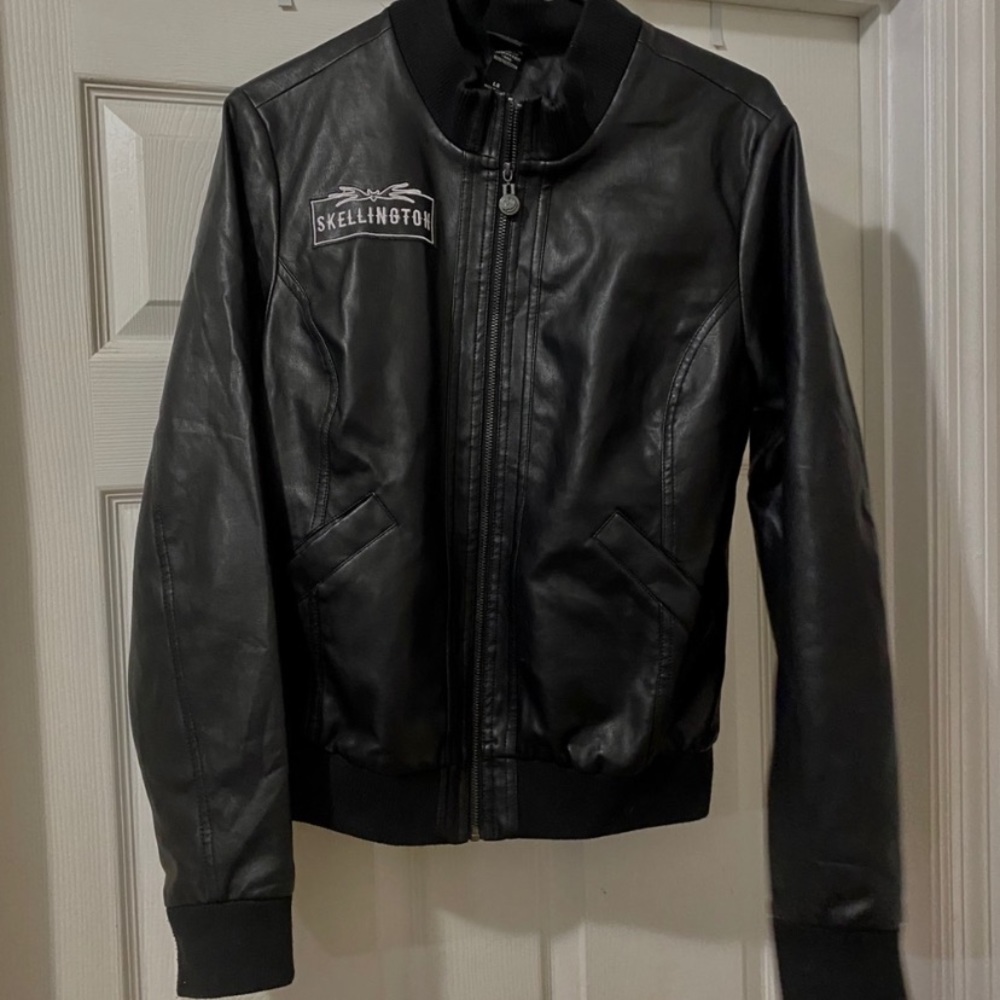 Ellington Black Leather Bomber Jacket